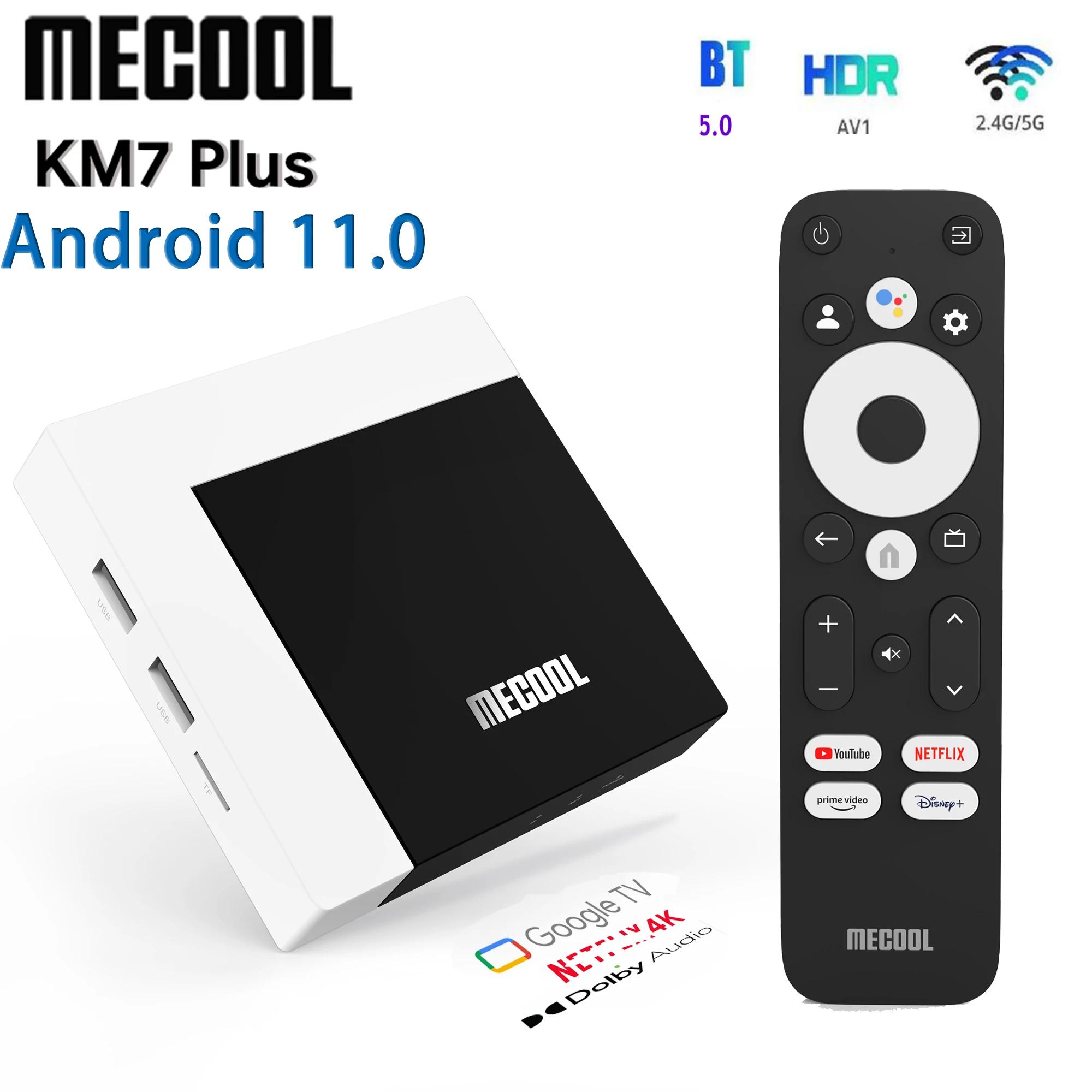 MECOOL KM7 ÷ Ʈ TV ڽ, ȵ̵ 11,  Ʈ, 2G1B6GB Amlogic S905Y4 4k Ȩ ̵ ÷̾, ATV AV1  ڽ, 1080P